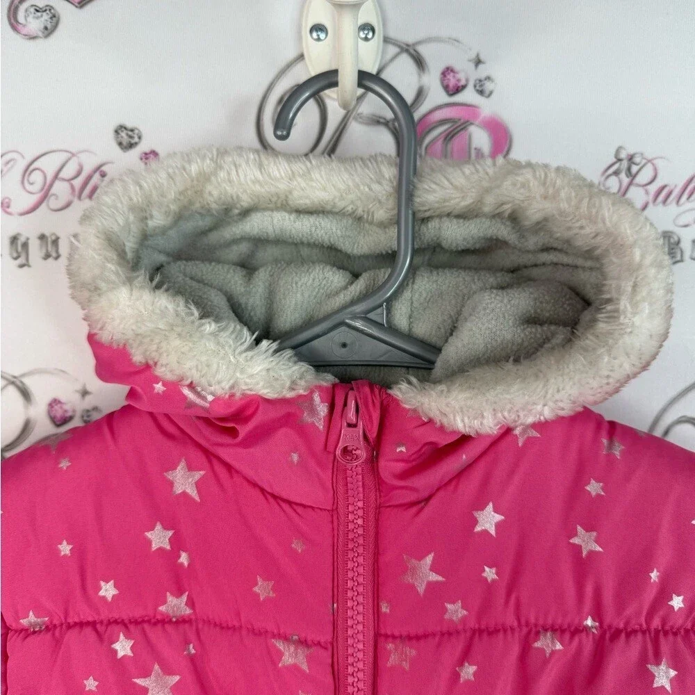 Carter's snowsuit one piece shiny stars silver Pink and Gray Snowsuit